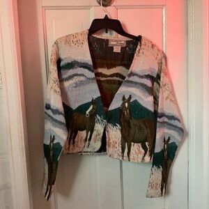 Vintage Southwest Canyon Jacket Embroidered Tapestry Cropped Blazer
